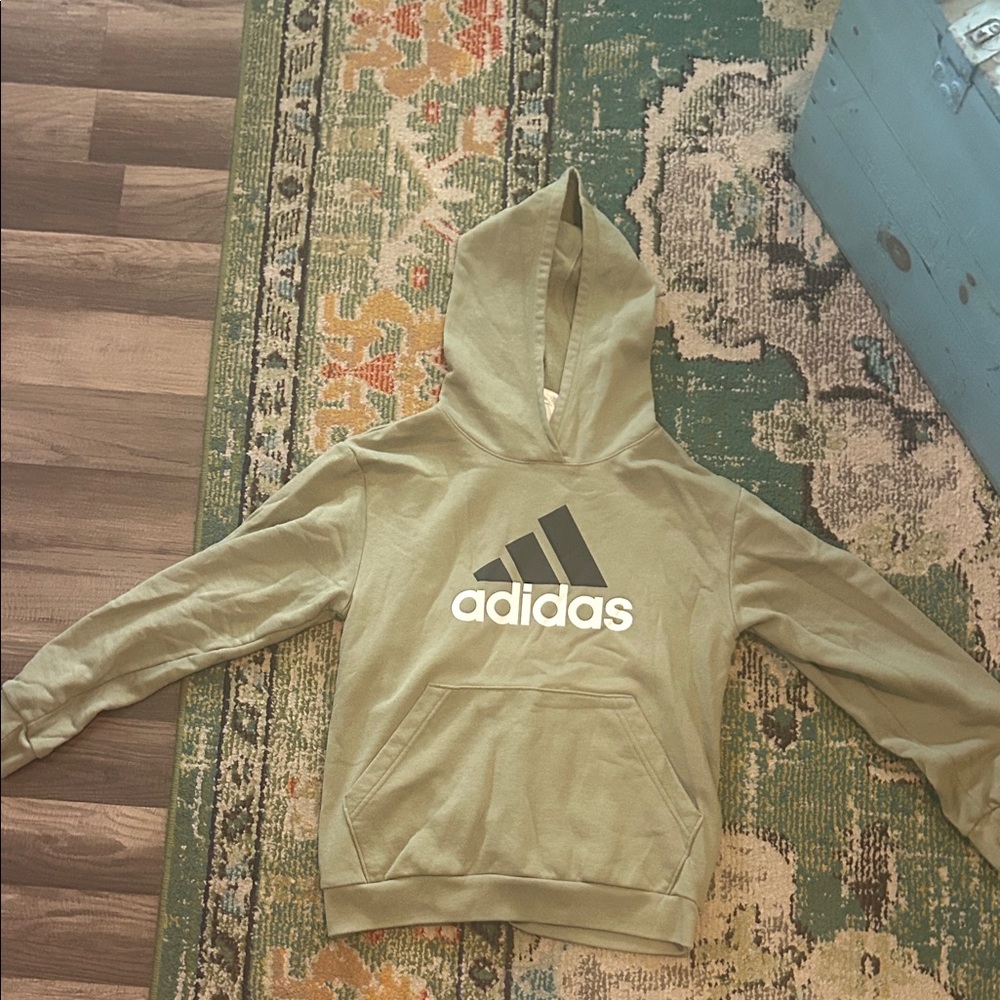 Adidas Khaki Green Hoodie with Logo